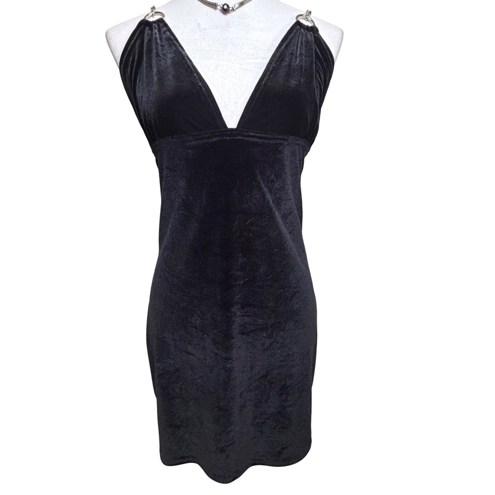 Hexed The Dropout Mini Dress Velvet Chain Strap Goth Grunge Date Night Medium
